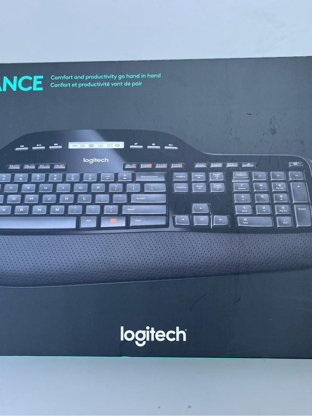 Logitech MK710 Wireless Keyboard with Cushioned Palm Rest and Shortcut Keys